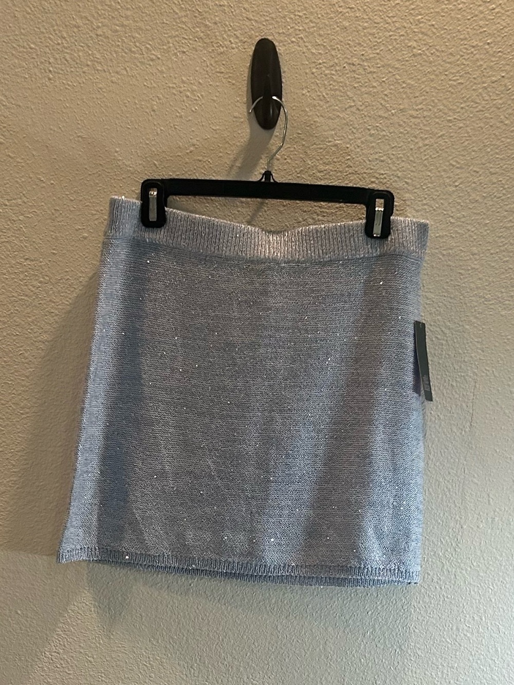 wild fable Silver-Blue Sparkle Knit Mini Skirt